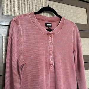 Rose Waffle Knit Henley